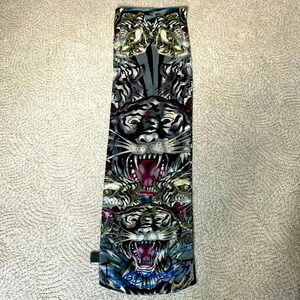 Ed Hardy by Christian Audigier, silk tiger print scarf